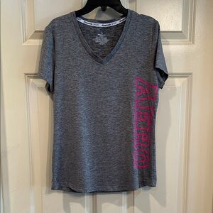 Aeropostale Gray V-Neck Tee with Pink Side Logo